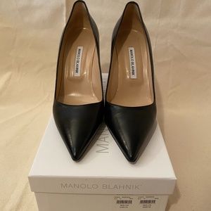 Manolo Blahnik Black Leather